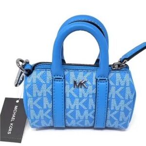 MICHAEL KORS SIGNATURE MICRO DUFFLE COIN PURSE KEY RING